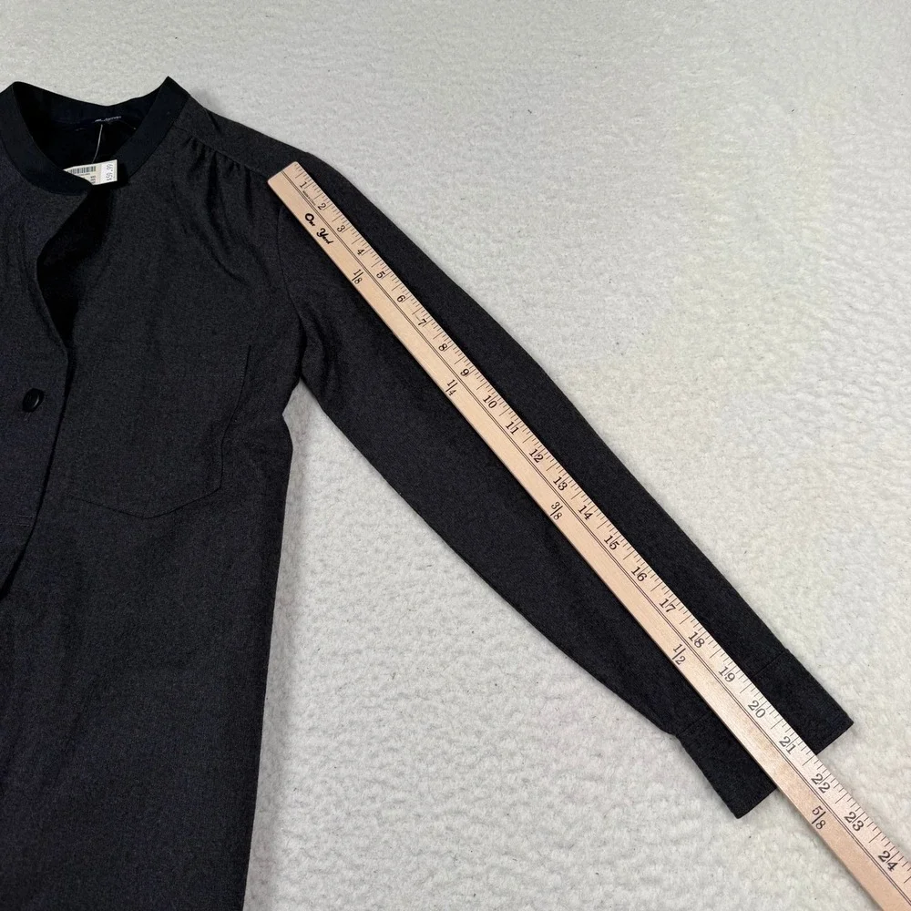 NWT Madewell Shirt Dress‎ XXS Charcoal Grey Wool Blend Mini Dark Academia Tunic